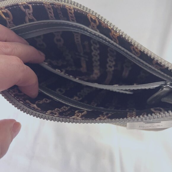 Tignaello Small Metallic Silver Pebble Leather Wallet Pocket Purse/Crossbody - Picture 11 of 16